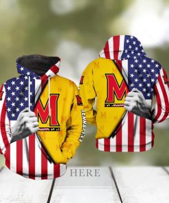 Maryland Terrapins NCAA US Flag 3D Printed Hoodie