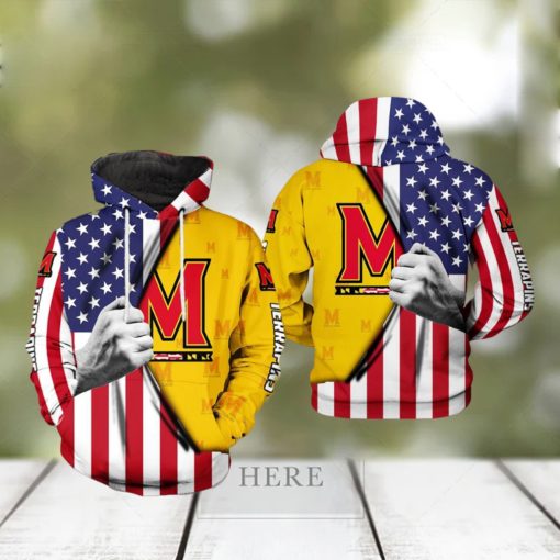 Maryland Terrapins NCAA US Flag 3D Printed Hoodie