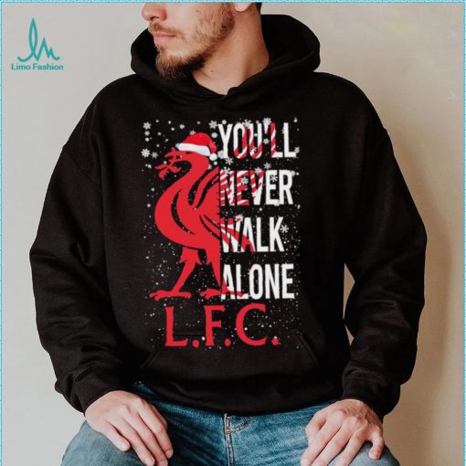 Mascot Hat Santa You’ll never Walk Alone LFC Liverpool Merry Christmas Shirt