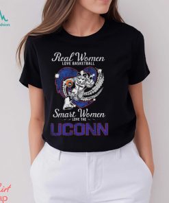 Mascot real women love baseball smart women love the uconn huskies hearts diamond 2023 shirt