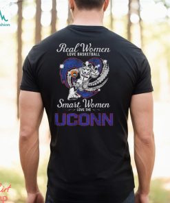 Mascot real women love baseball smart women love the uconn huskies hearts diamond 2023 shirt