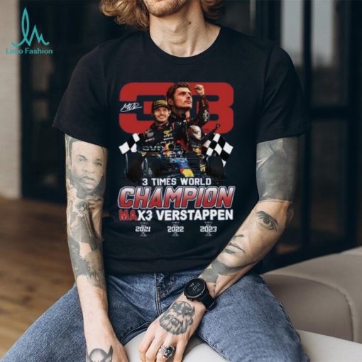 Max Verstappen 3 Times World Champion T Shirt