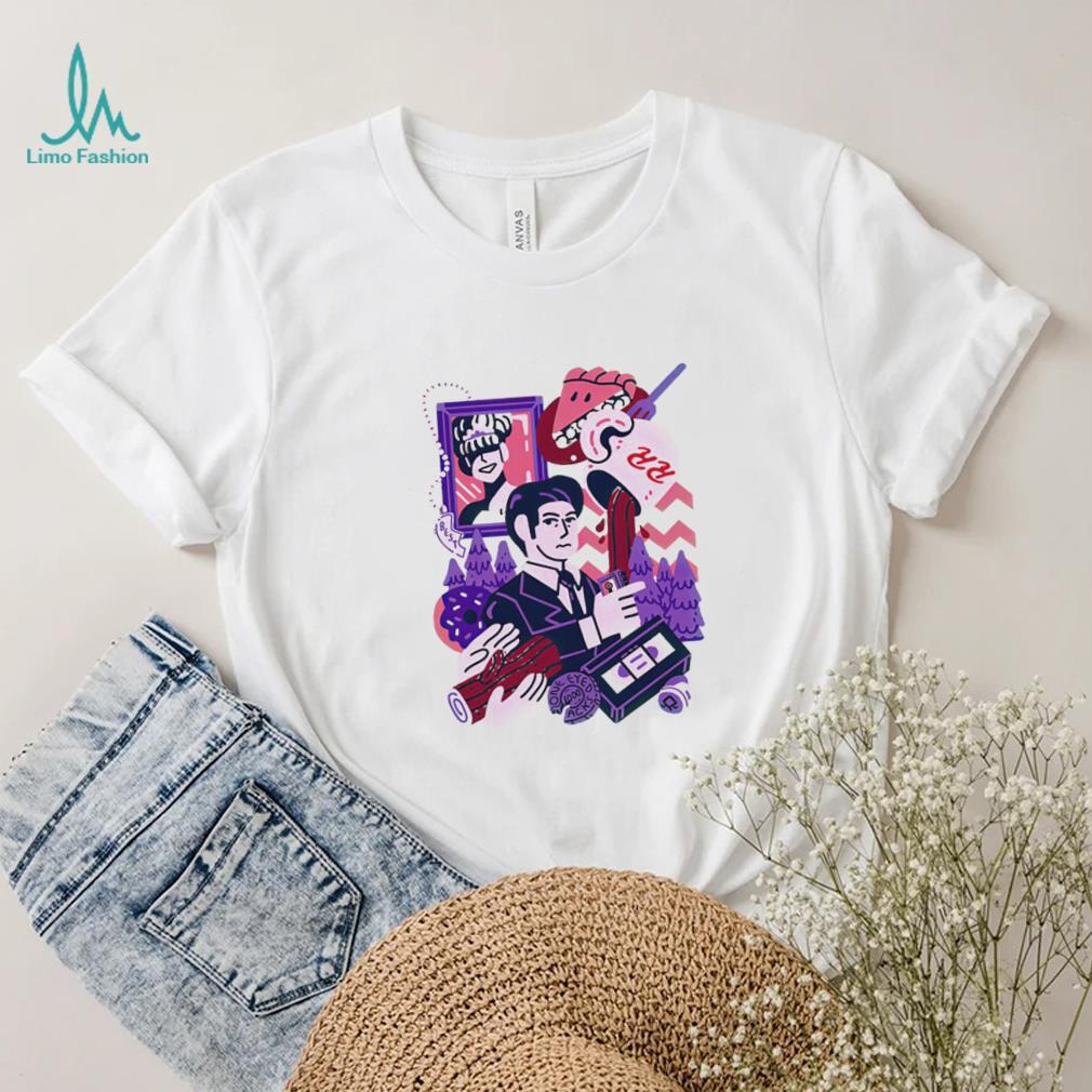 Meanwhile Twin Peaks featuring Dale Cooper surrounded by various icons shirt Meanwhile Twin Peaks featuring Dale Cooper surrounded by various icons shirt