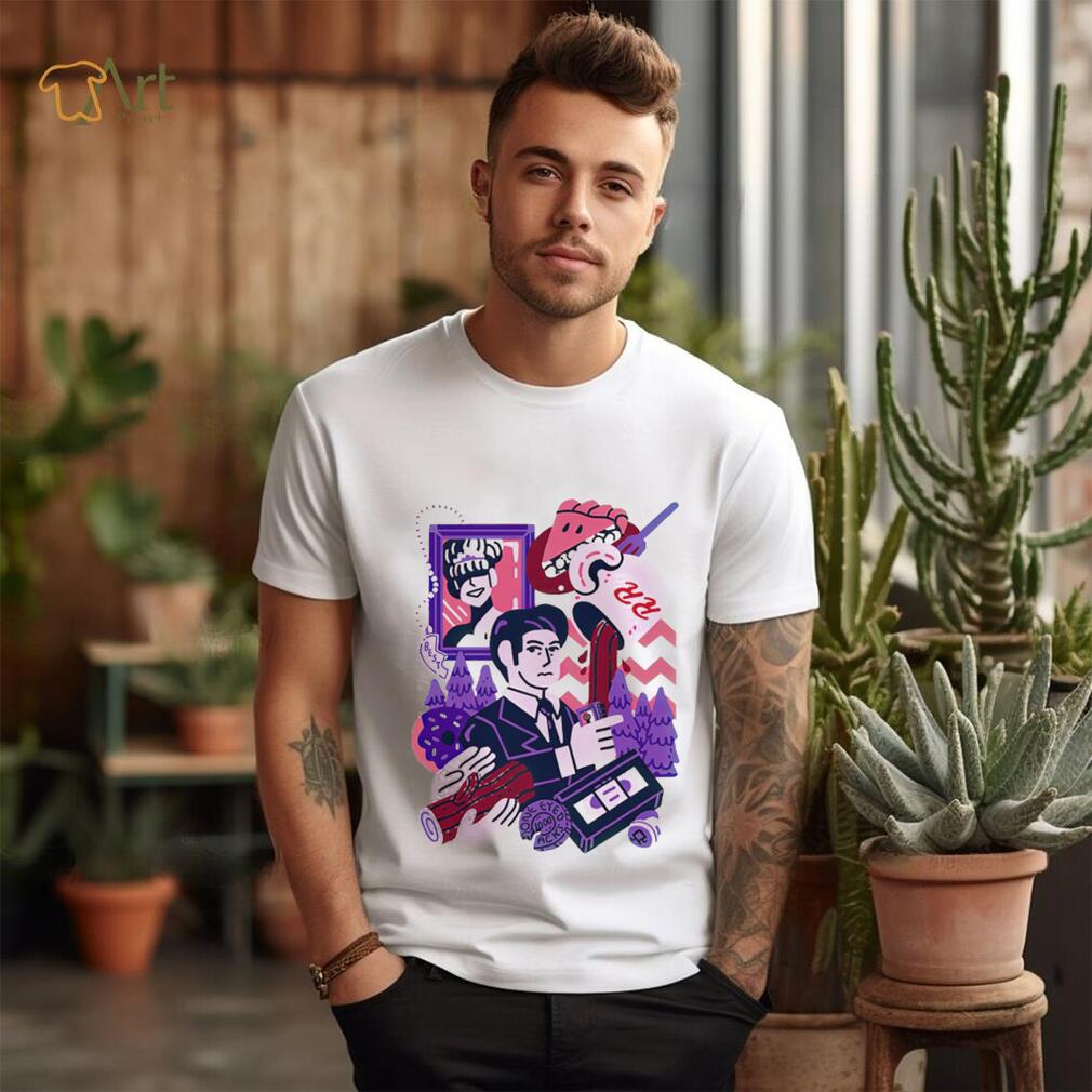 Meanwhile Twin Peaks featuring Dale Cooper surrounded by various icons shirt Meanwhile Twin Peaks featuring Dale Cooper surrounded by various icons shirt