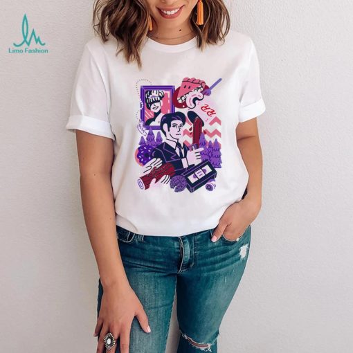 Meanwhile Twin Peaks featuring Dale Cooper surrounded by various icons shirt