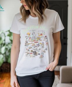 Med Lrg 90s Southern California Cartoon Map T Shirt