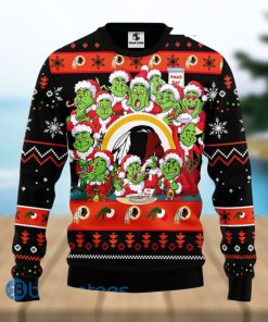 Men And Women Christmas Gift NFL Washington Redskins Cute 12 Grinch Face Xmas Day 3D Ugly Christmas Sweater