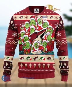 Men And Women Christmas Gift NHL Phoenix Coyotes Cute 12 Grinch Face Xmas Day 3D Ugly Christmas Sweater