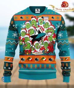 Men And Women Christmas Gift NHL San Jose Sharks Cute 12 Grinch Face Xmas Day 3D Ugly Christmas Sweater