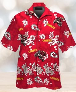 Men Kansas City Chiefs Football Floral Aloha Hawaiian Shirt Summer Vacation