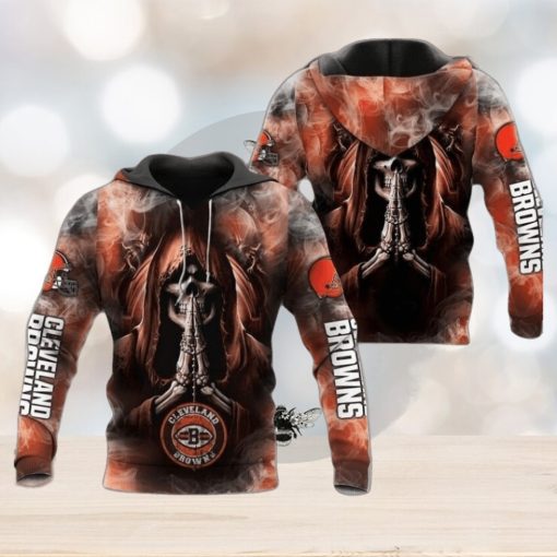 Mens 3D Graphic Hoodie Cleveland Browns Smoke Gift