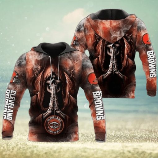 Mens 3D Graphic Hoodie Cleveland Browns Smoke Gift