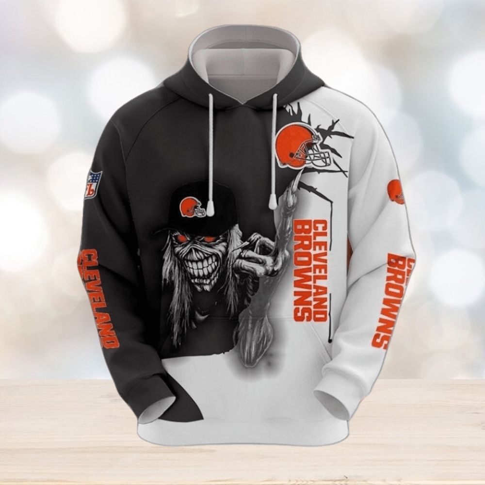 Mens Cleveland Browns 3D Hoodie Ultra Death Graphic Gift Mens Cleveland Browns 3D Hoodie Ultra Death Graphic Gift
