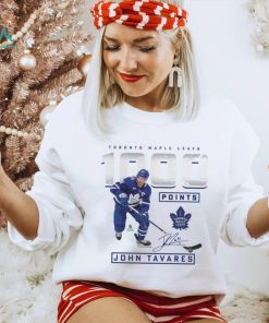 Men's Fanatics Branded John Tavares White Toronto Maple Leafs 1,000 Career Points T Shirt