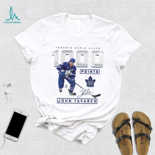 Men’s Fanatics Branded John Tavares White Toronto Maple Leafs 1,000 Career Points T Shirt