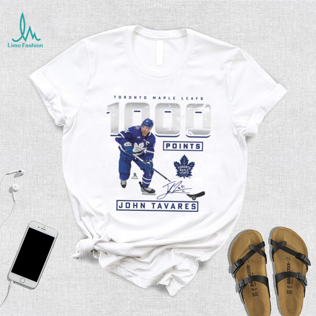 Men's Fanatics Branded John Tavares White Toronto Maple Leafs 1,000 Career Points T Shirt Men's Fanatics Branded John Tavares White Toronto Maple Leafs 1,000 Career Points T Shirt