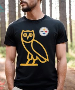 Men's Pittsburgh Steelers OVO x NFL Black OG Owl T Shirt
