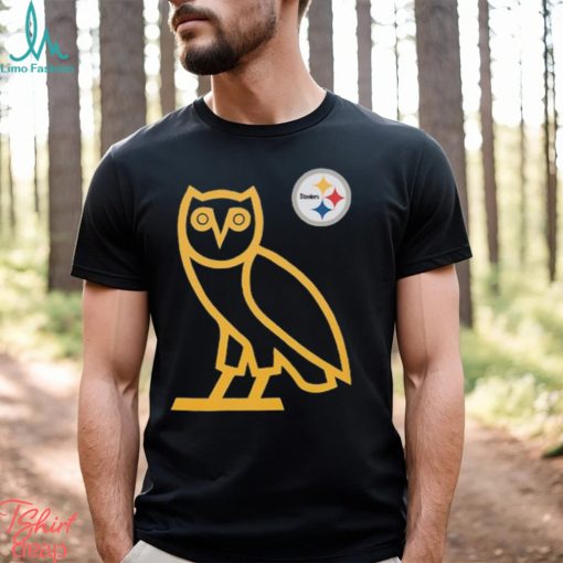Men’s Pittsburgh Steelers OVO x NFL Black OG Owl T Shirt