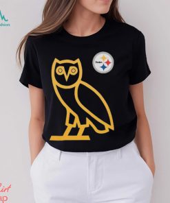 Men's Pittsburgh Steelers OVO x NFL Black OG Owl T Shirt