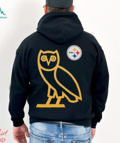 Men's Pittsburgh Steelers OVO x NFL Black OG Owl T Shirt