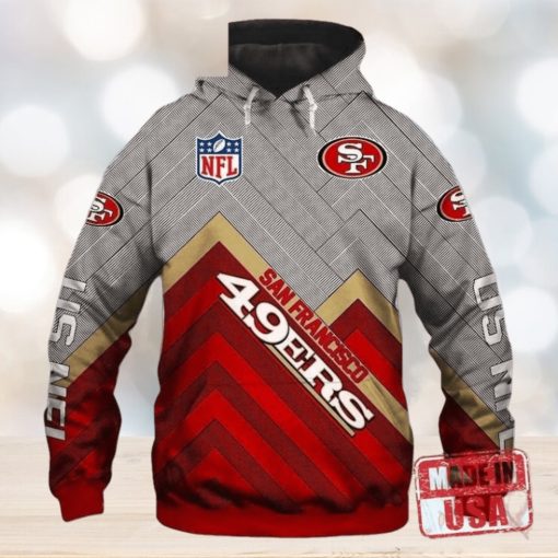Mens San Francisco 49ers Luxury Pullover 3D Hoodie