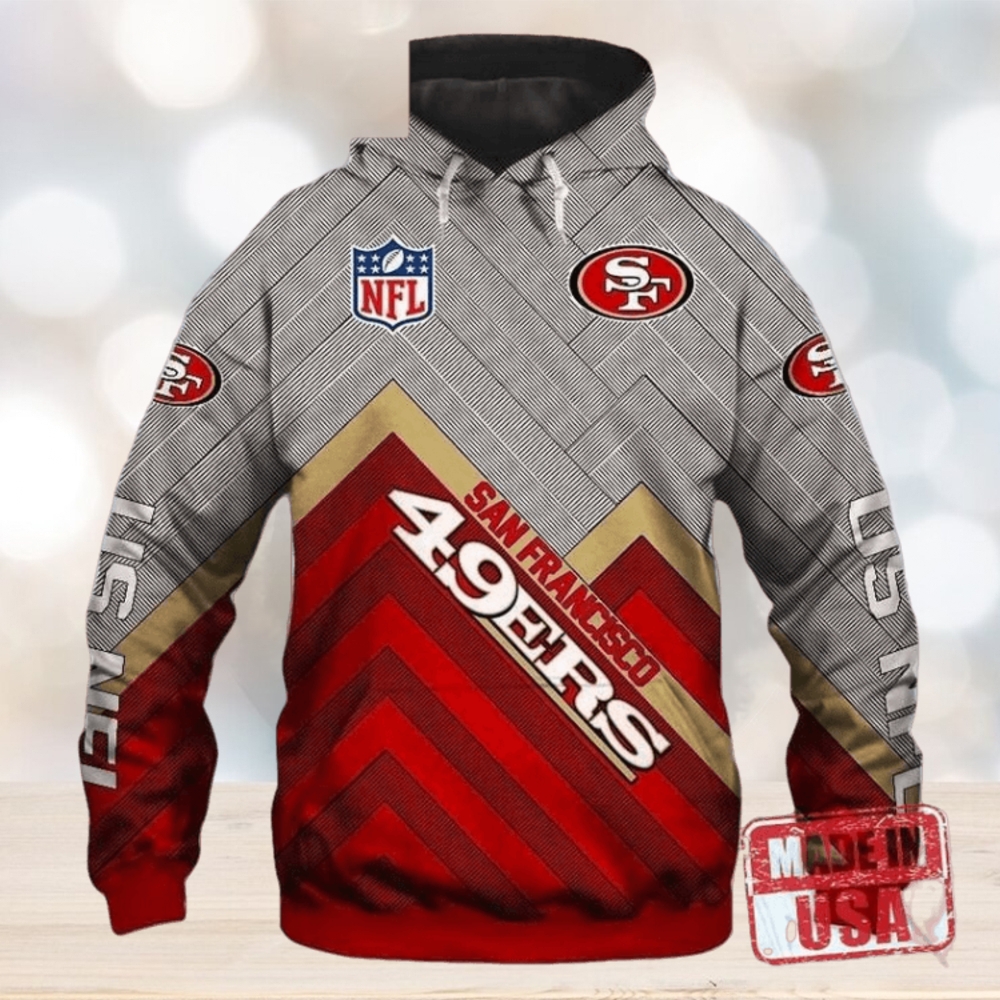 Mens San Francisco 49ers Luxury Pullover 3D Hoodie Mens San Francisco 49ers Luxury Pullover 3D Hoodie