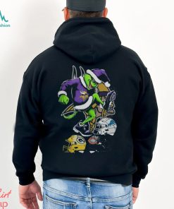 Merch The Grinch Minnesota Vikings Stomp On Nfl Teams Christmas Tee Shirt