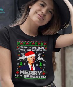 Merry 4th Of Easter Funny Biden Ugly Christmas Shirt