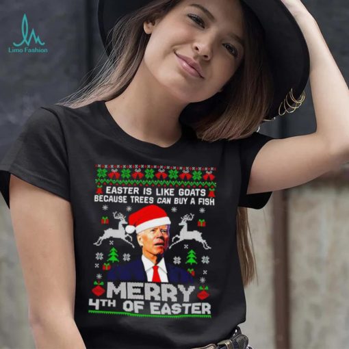 Merry 4th Of Easter Funny Biden Ugly Christmas Shirt