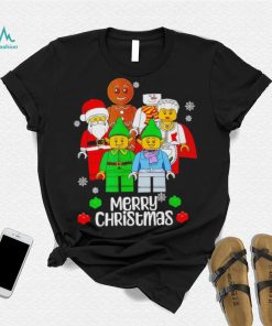Merry Christmas Building Bricks Santa Elf Snowman Figures T Shirt, hoodie, sweater, long sleeve and tank top Merry Christmas Building Bricks Santa Elf Snowman Figures T Shirt