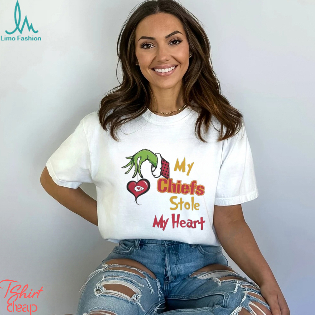 Merry Christmas Grinch NFL Kansas City Chiefs Team Stole My Heart Shirt Merry Christmas Grinch NFL Kansas City Chiefs Team Stole My Heart Shirt