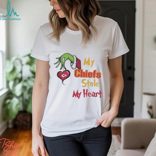 Merry Christmas Grinch NFL Kansas City Chiefs Team Stole My Heart Shirt