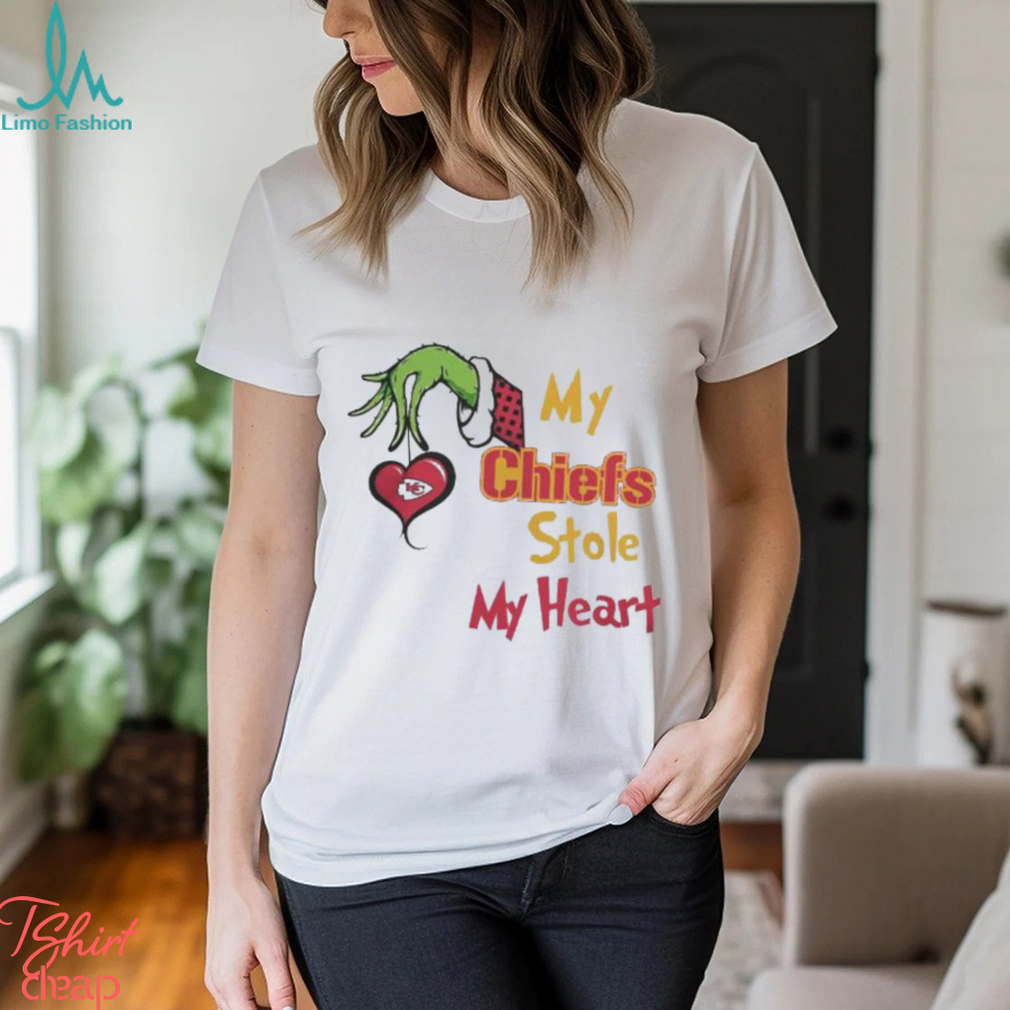 Merry Christmas Grinch NFL Kansas City Chiefs Team Stole My Heart Shirt Merry Christmas Grinch NFL Kansas City Chiefs Team Stole My Heart Shirt