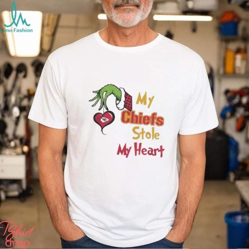 Merry Christmas Grinch NFL Kansas City Chiefs Team Stole My Heart Shirt