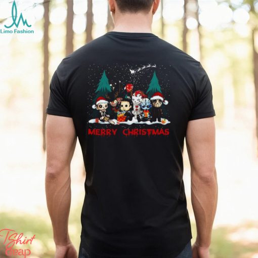 Merry Christmas Horror Movie Characters Tshirt