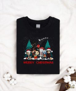 Merry Christmas Horror Movie Characters Tshirt