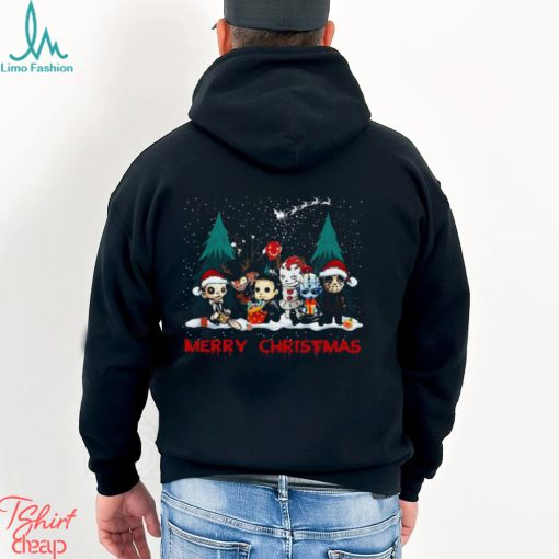 Merry Christmas Horror Movie Characters Tshirt