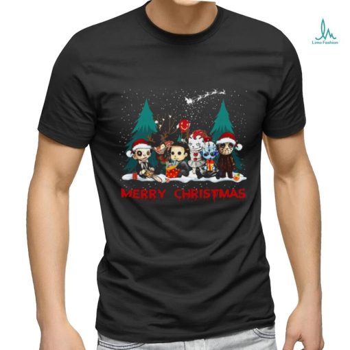 Merry Christmas Horror Movie Characters Tshirt