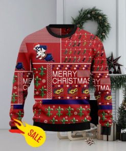 Merry Christmas Louisiana State Symbols USA Christmas Ugly Sweater 3D