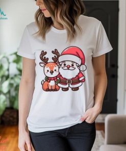 Merry Christmas Santa and deer Christmas gift shirt