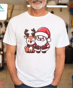 Merry Christmas Santa and deer Christmas gift shirt