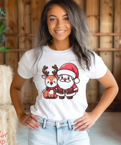 Merry Christmas Santa and deer Christmas gift shirt