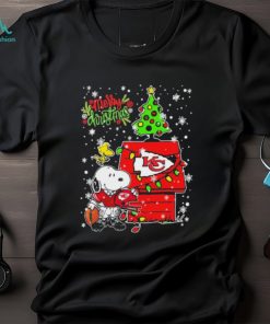 Merry Christmas Snoopy And Woodstock Kansas City Chiefs Football Shirt
