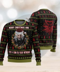 Merry Christmas and Toss a Coin The Witcher Ugly Christmas Sweater