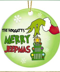 Merry Jeepmas With Grinch Hand Holding Ornament Family Christmas Tree