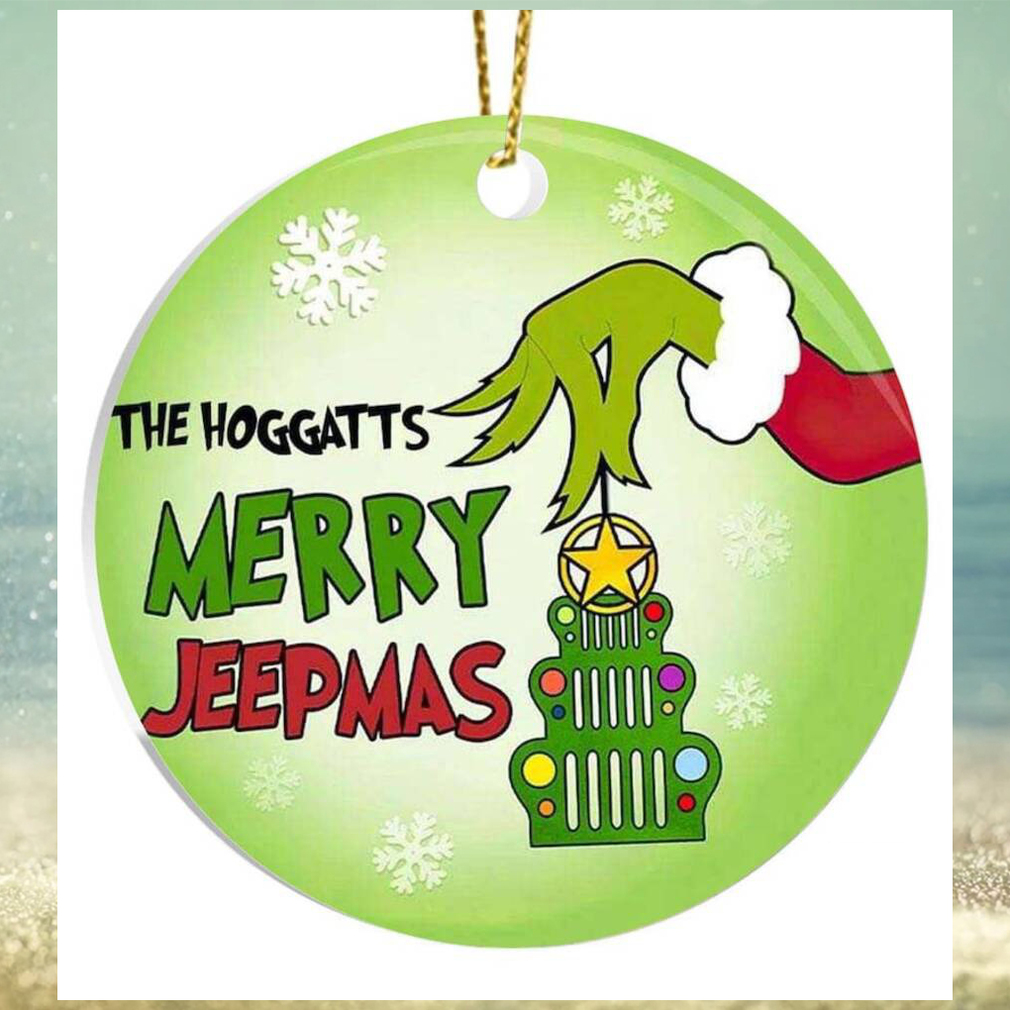 Merry Jeepmas With Grinch Hand Holding Ornament Family Christmas Tree Merry Jeepmas With Grinch Hand Holding Ornament Family Christmas Tree