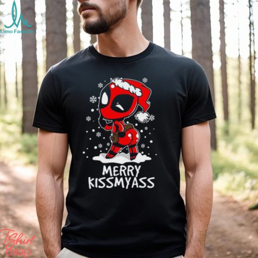 Merry Kissmas Deadpool Christmas Henley Shirt