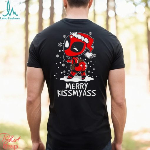 Merry Kissmas Deadpool Christmas Henley Shirt
