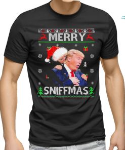 Merry Sniffmas Trump Biden Ugly Christmas Shirt