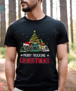 Merry Trucking Christmas Three Truck Wearing Hat Classic T Shirt